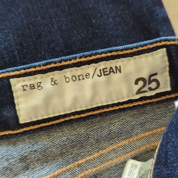 Rag & Bone Low Rise Skinny Denim Jeans Dark Wash - Size 25 - Picture 7 of 9